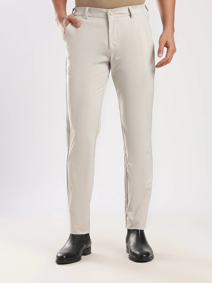 Light Grey Cotton Travel Pant