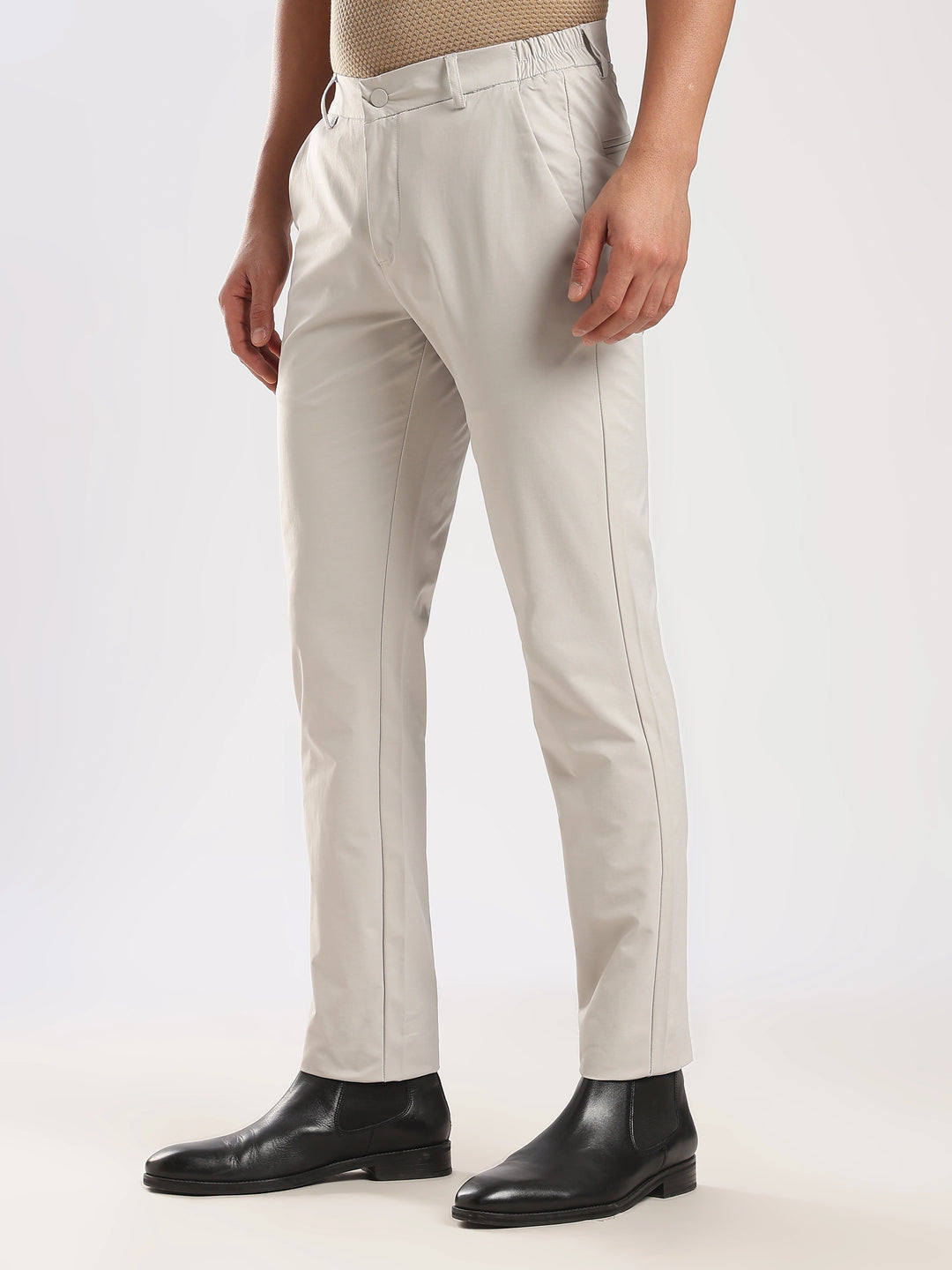 Light Grey Cotton Travel Pant