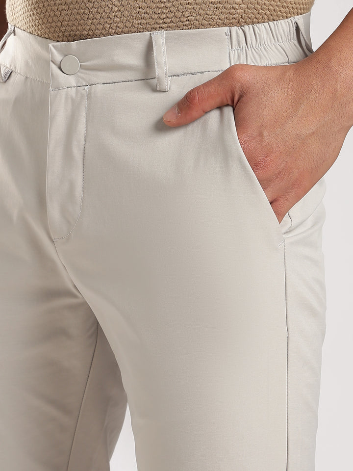 Light Grey Cotton Travel Pant