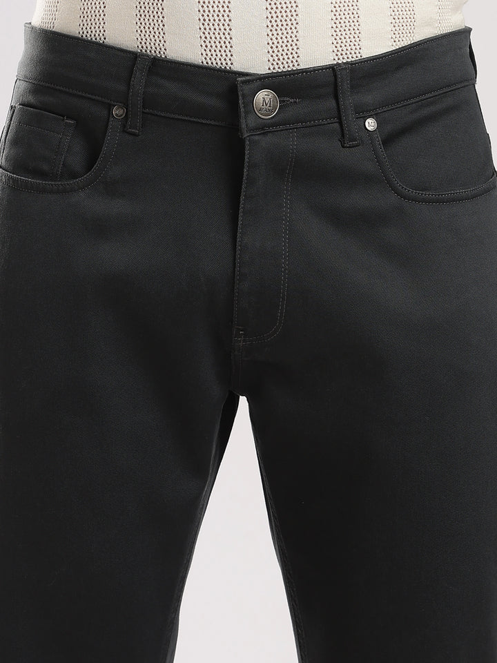 Grey Cotton Regular Fit Travel Pant