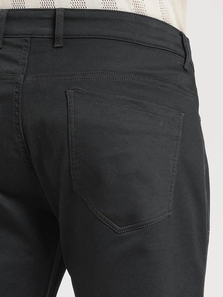 Grey Cotton Regular Fit Travel Pant