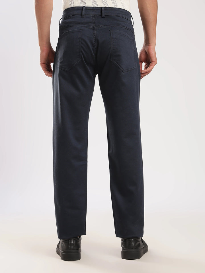 Navy Cotton Travel Pant