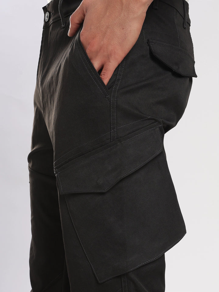 Navy Cotton Regular Fit Cargo Pant