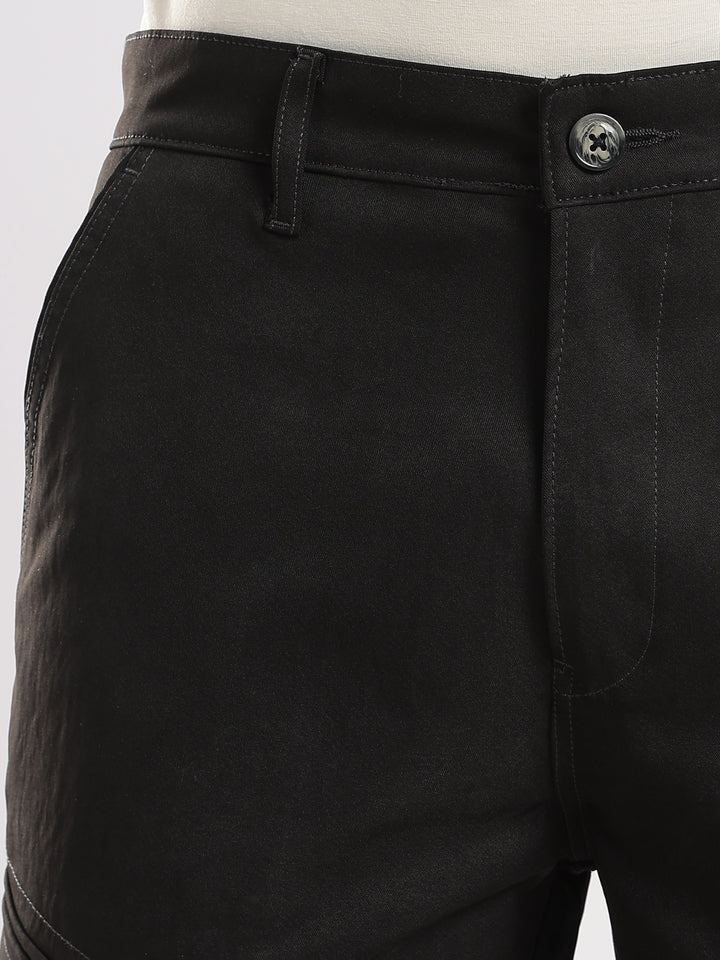 Navy Cotton Regular Fit Cargo Pant