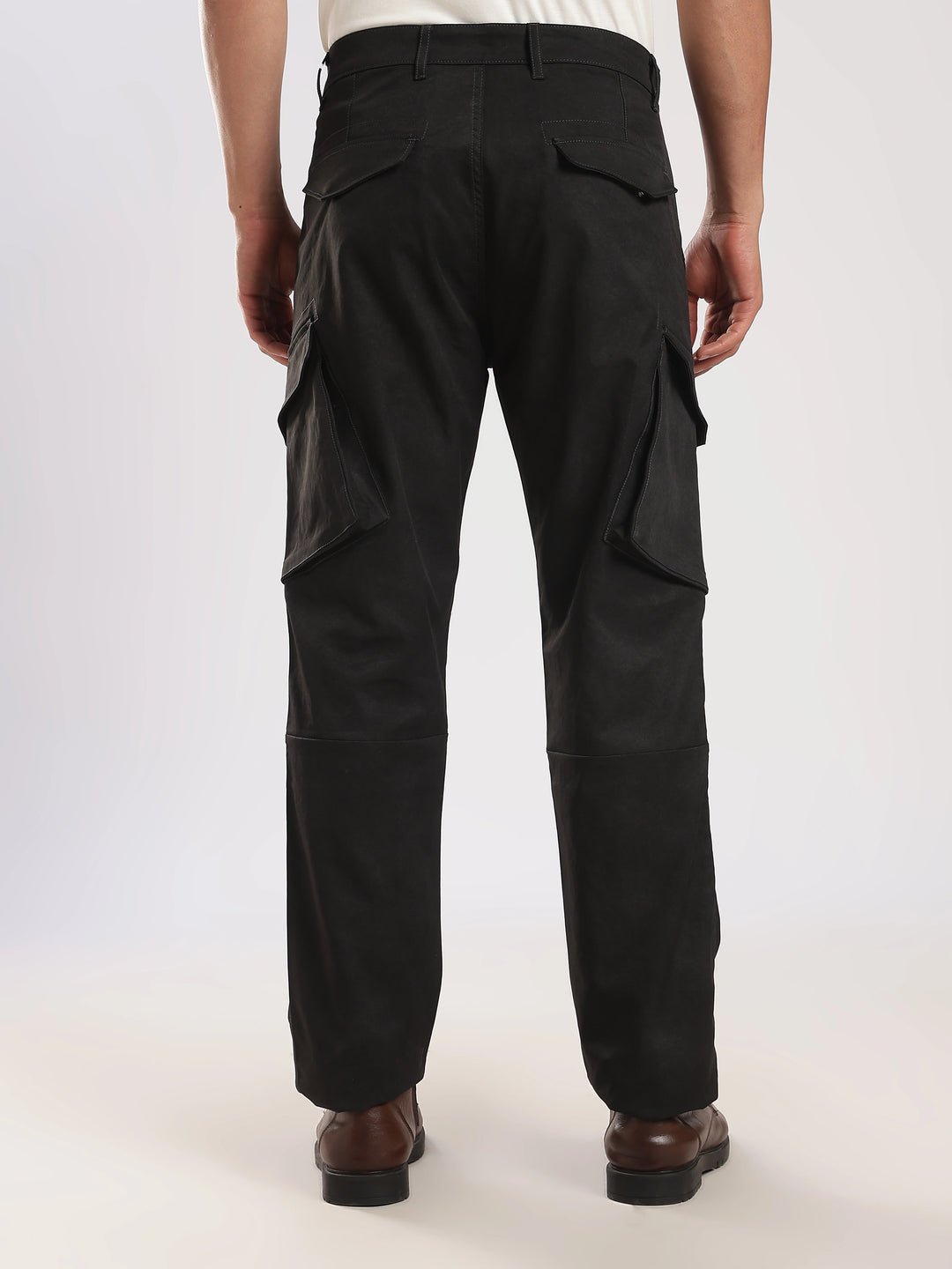 Navy Cotton Regular Fit Cargo Pant