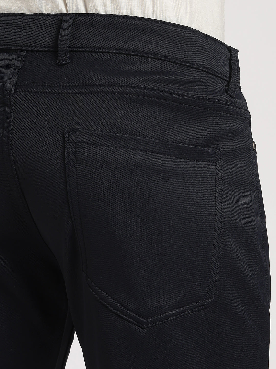 Navy Cotton Regular Fit Trouser