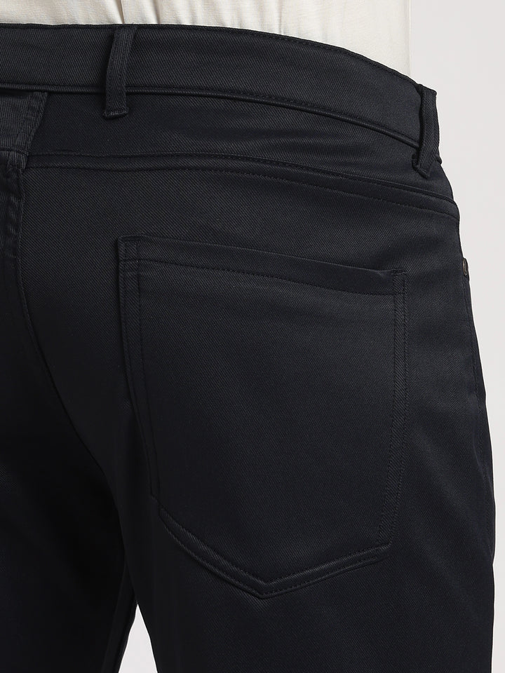 Navy Cotton Regular Fit Trouser