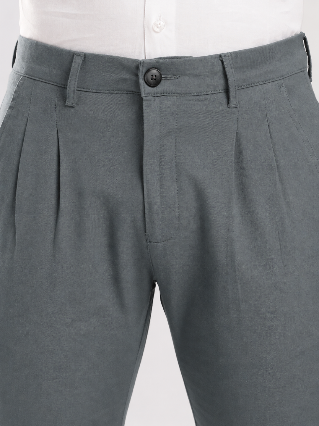 Grey Cotton Linen Trouser