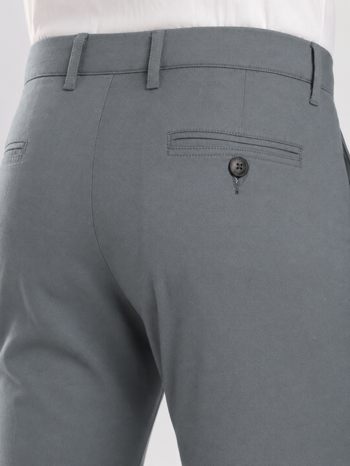 Grey Cotton Linen Trouser