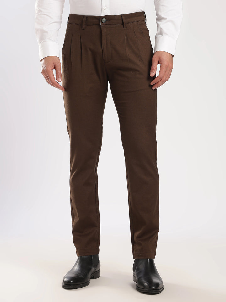 Coffee Cotton Linen Trouser