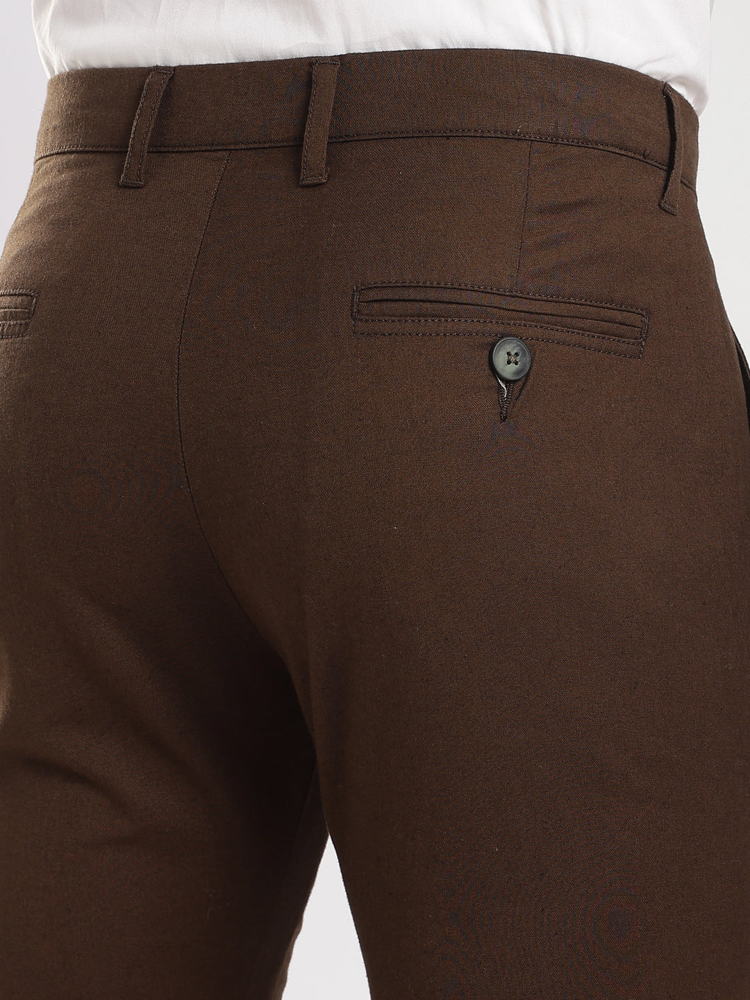 Coffee Cotton Linen Trouser