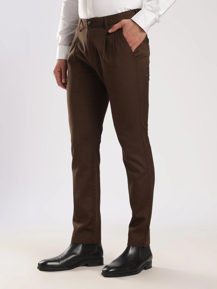 Coffee Cotton Linen Trouser