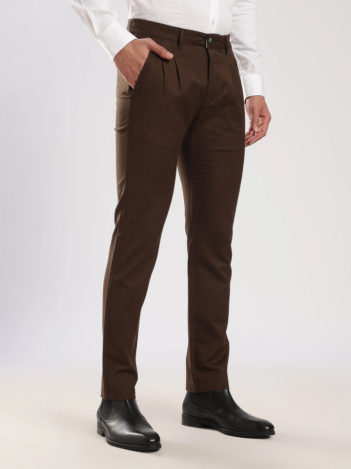 Coffee Cotton Linen Trouser