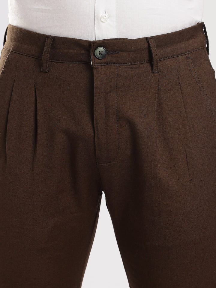 Coffee Cotton Linen Trouser