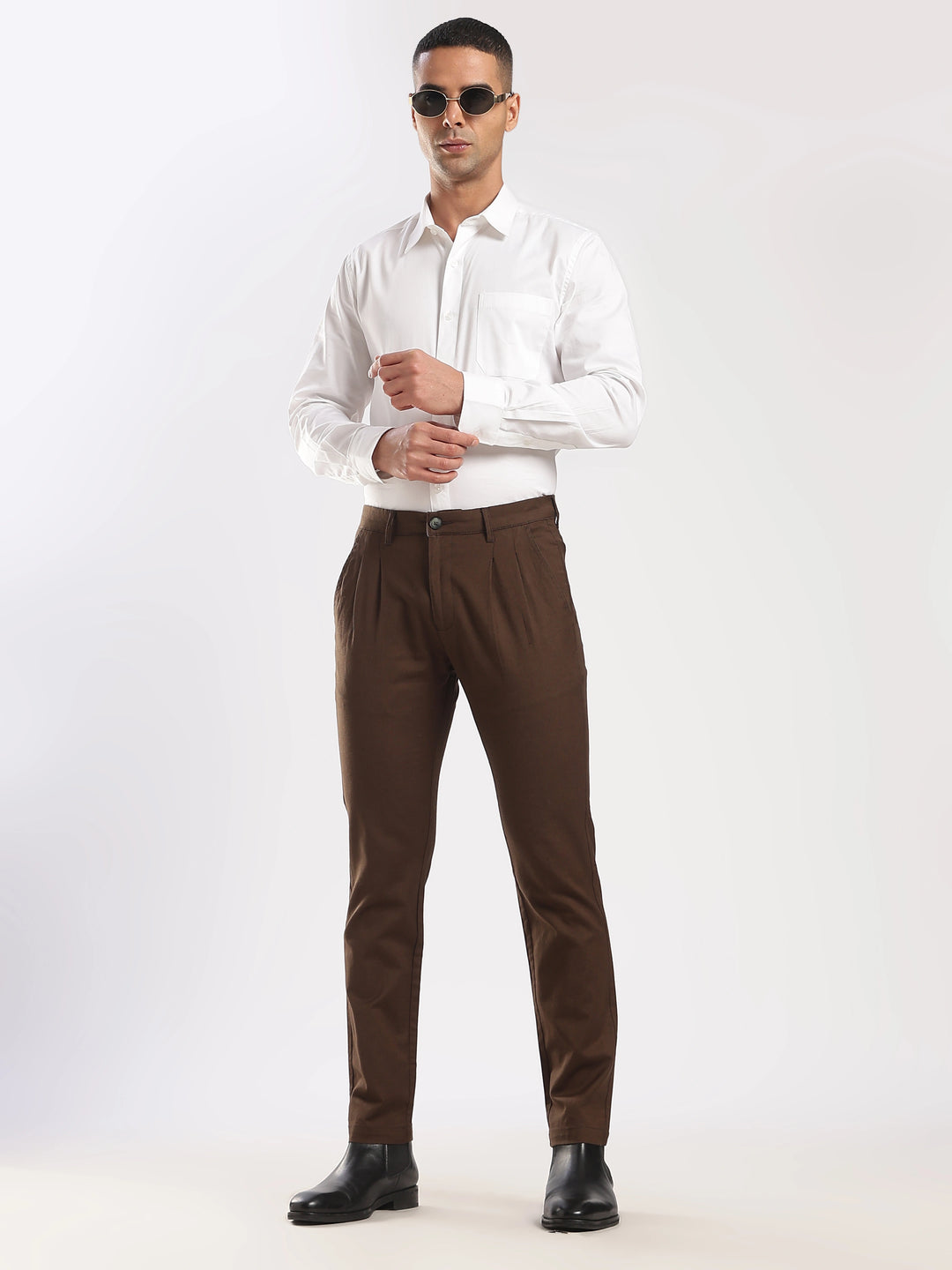 Coffee Cotton Linen Trouser