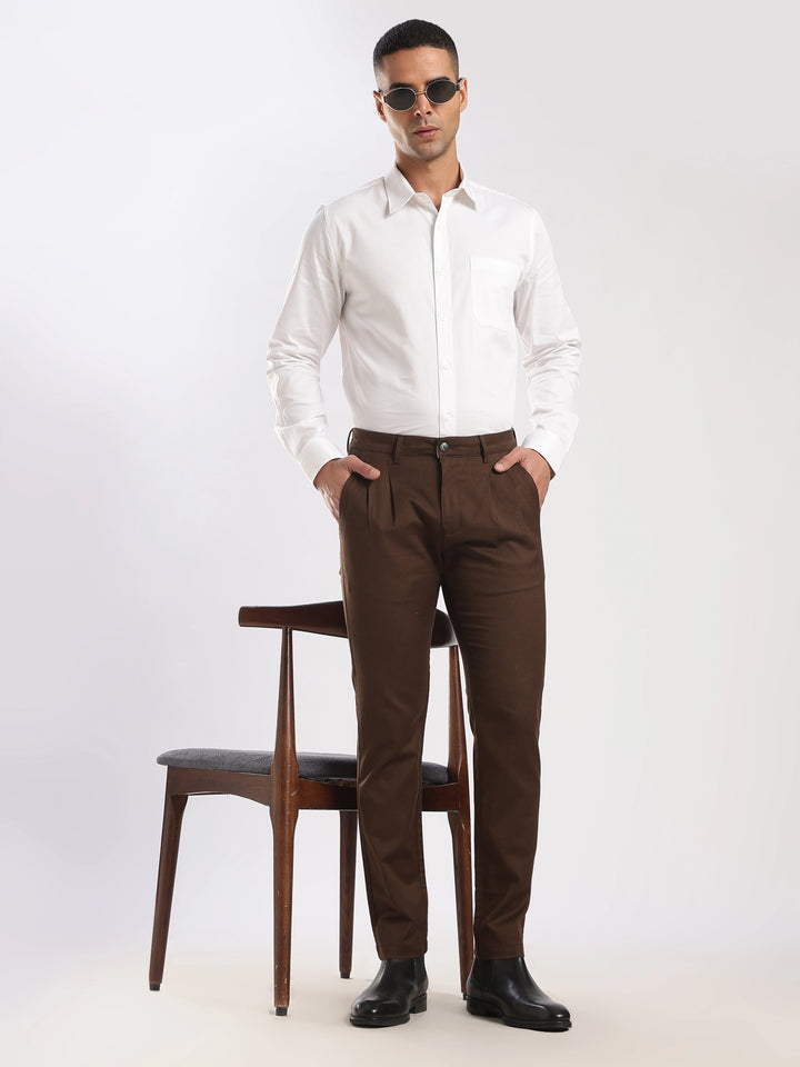 Coffee Cotton Linen Trouser
