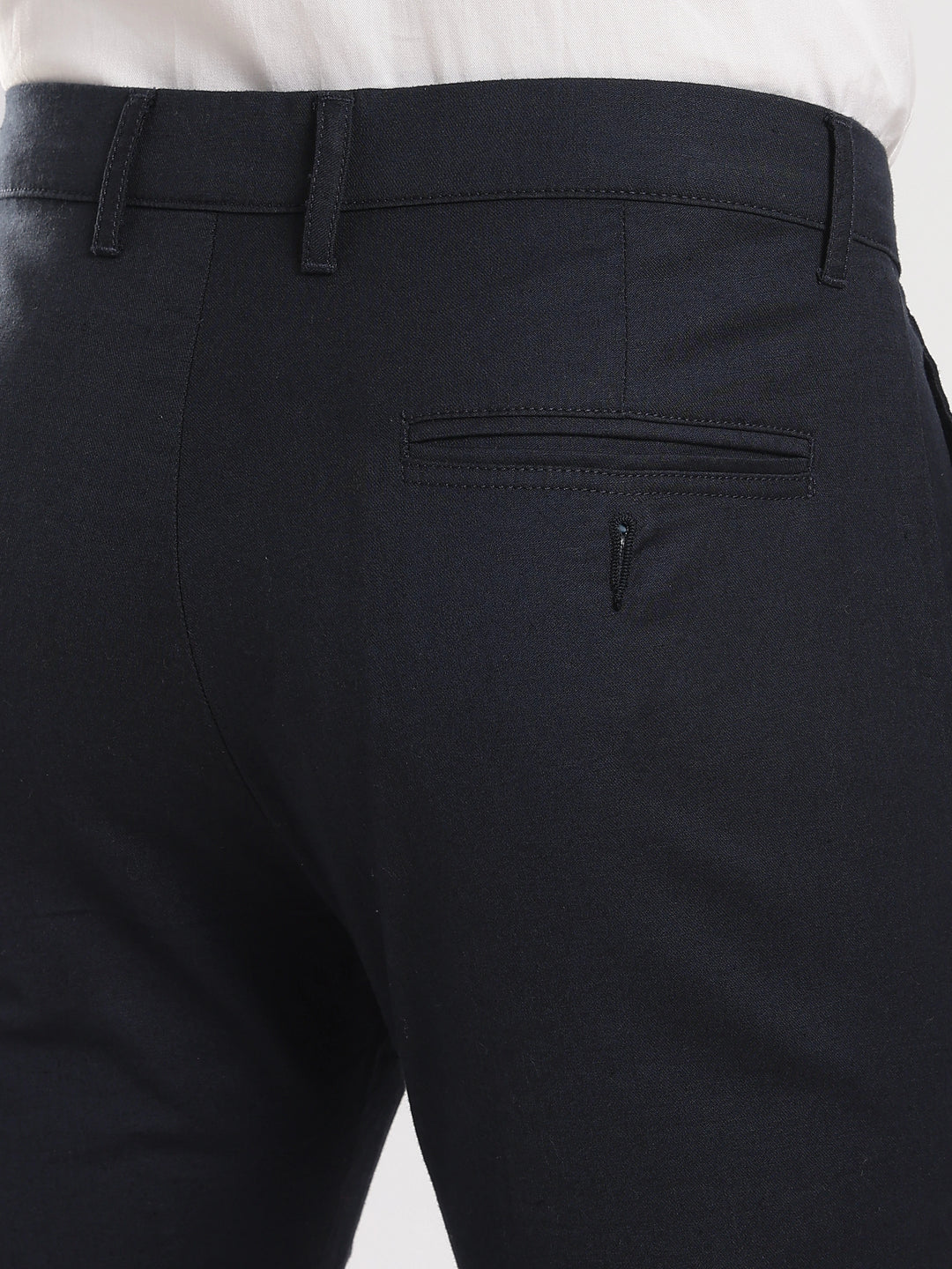 Navy Cotton Linen Trouser