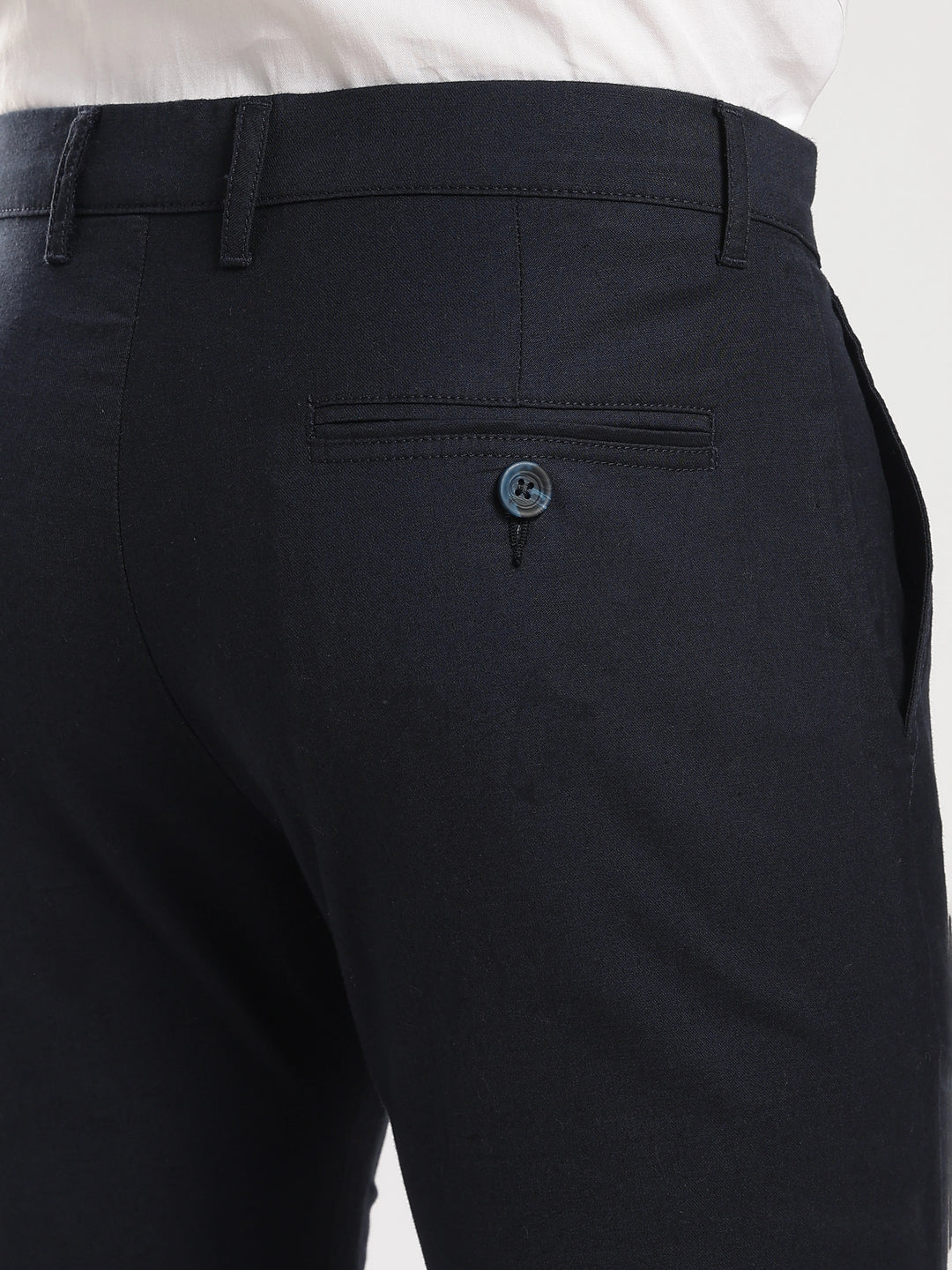 Navy Cotton Linen Trouser
