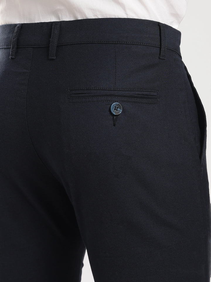 Navy Cotton Linen Trouser