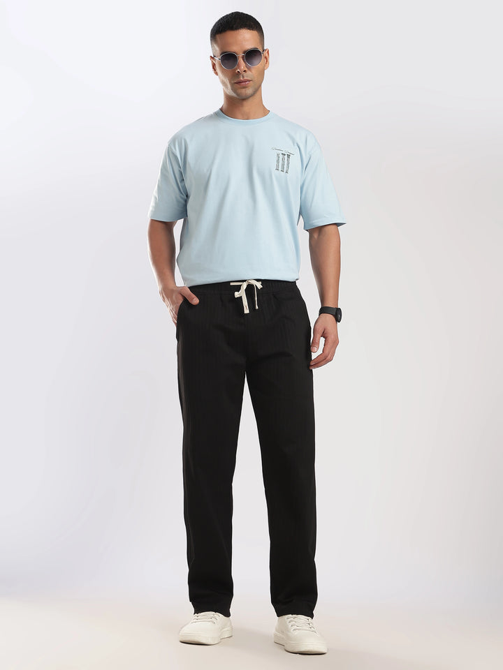 Black Relaxed Fit Travel Pant
