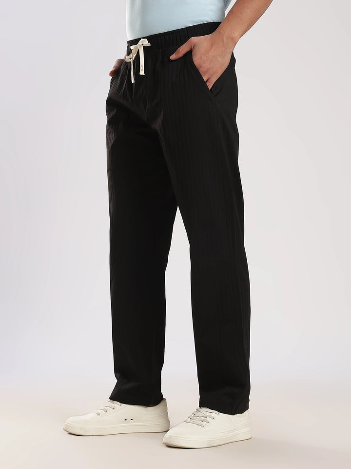 Black Relaxed Fit Travel Pant