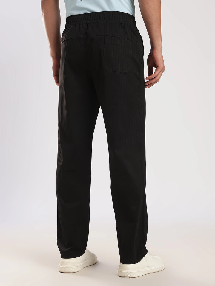 Black Relaxed Fit Travel Pant