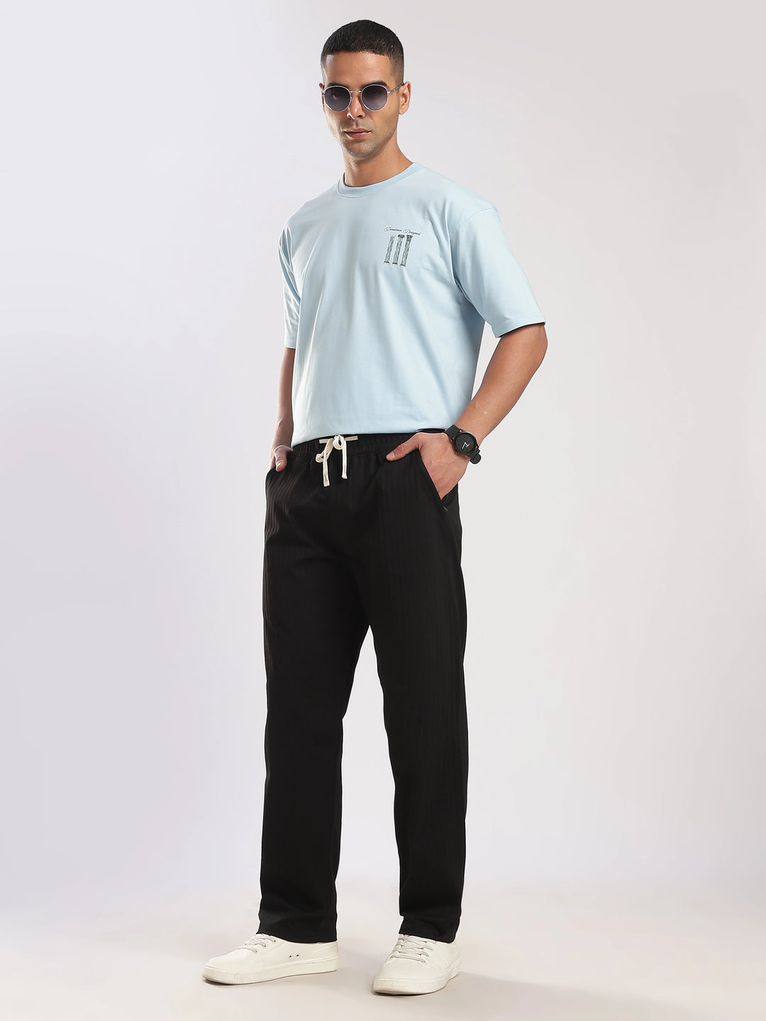 Black Relaxed Fit Travel Pant