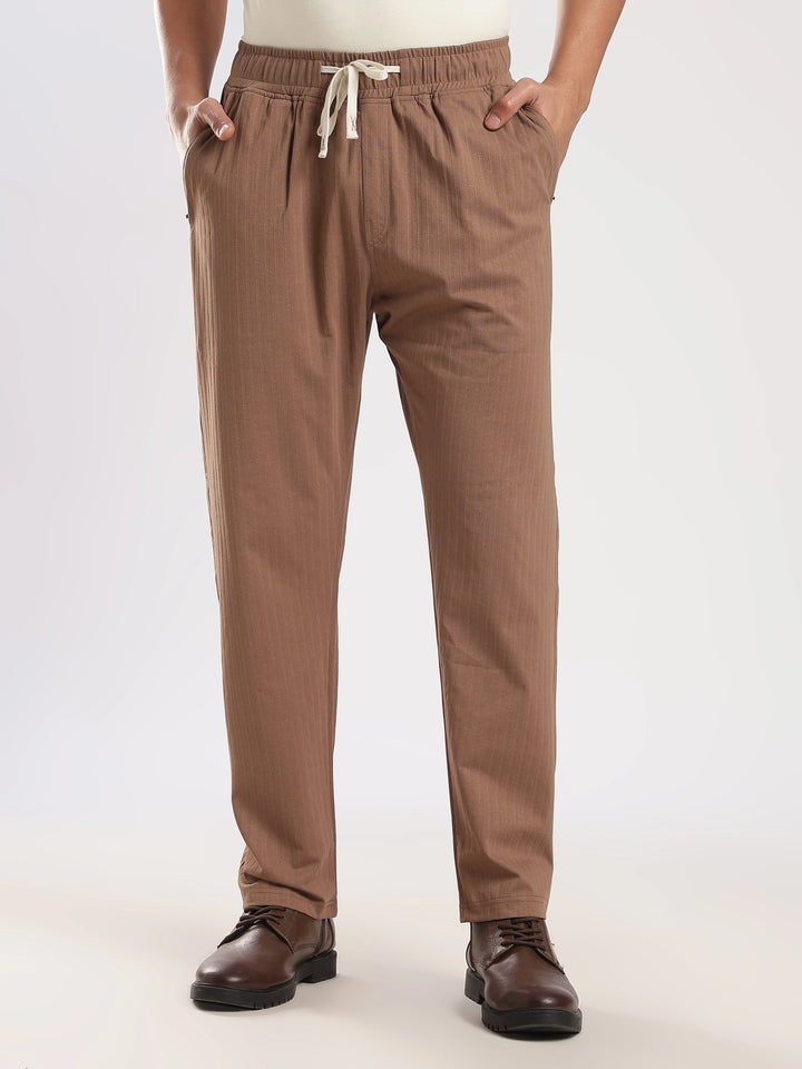 Off White Poly Relaxed Fit Travel Pant