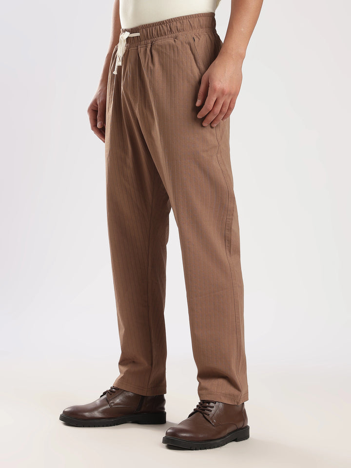 Off White Poly Relaxed Fit Travel Pant