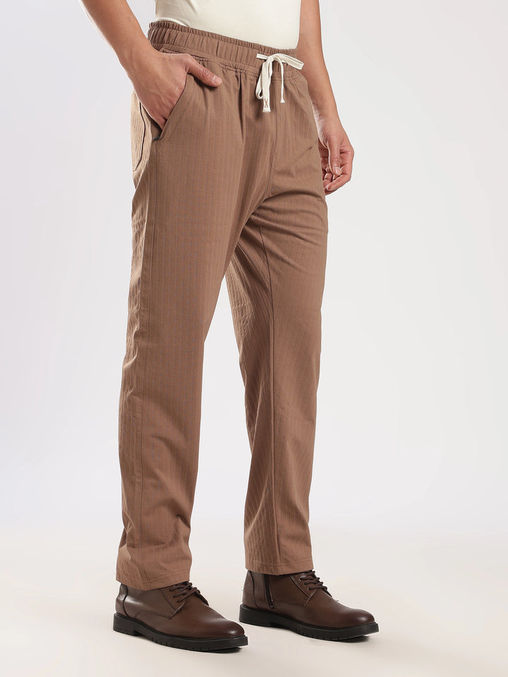 Off White Poly Relaxed Fit Travel Pant