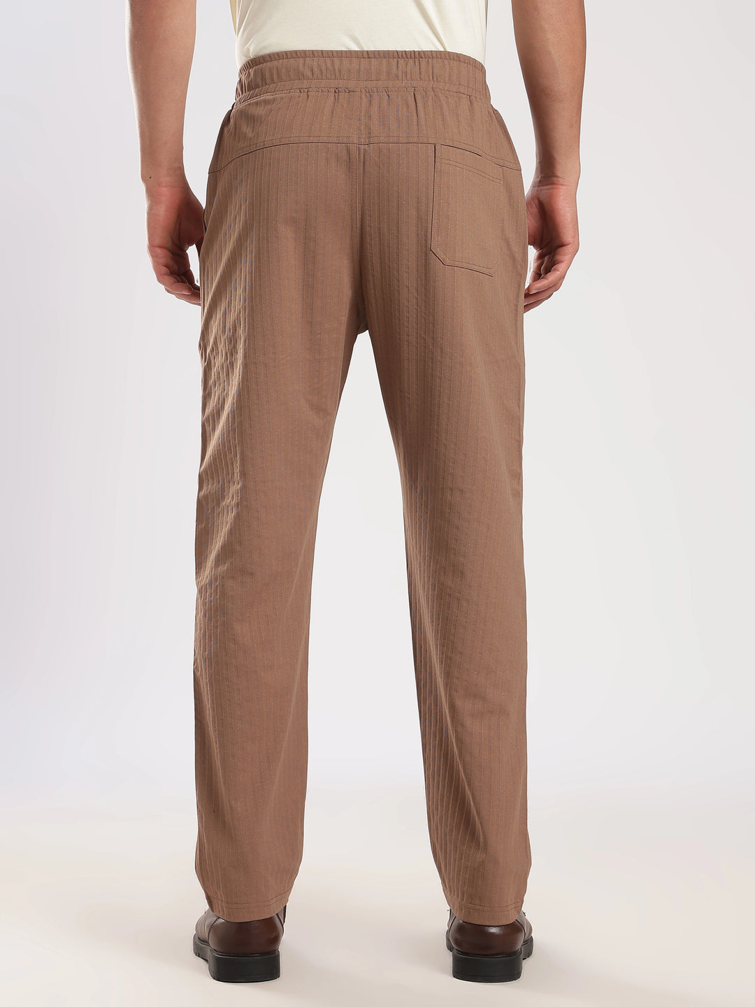 Off White Poly Relaxed Fit Travel Pant