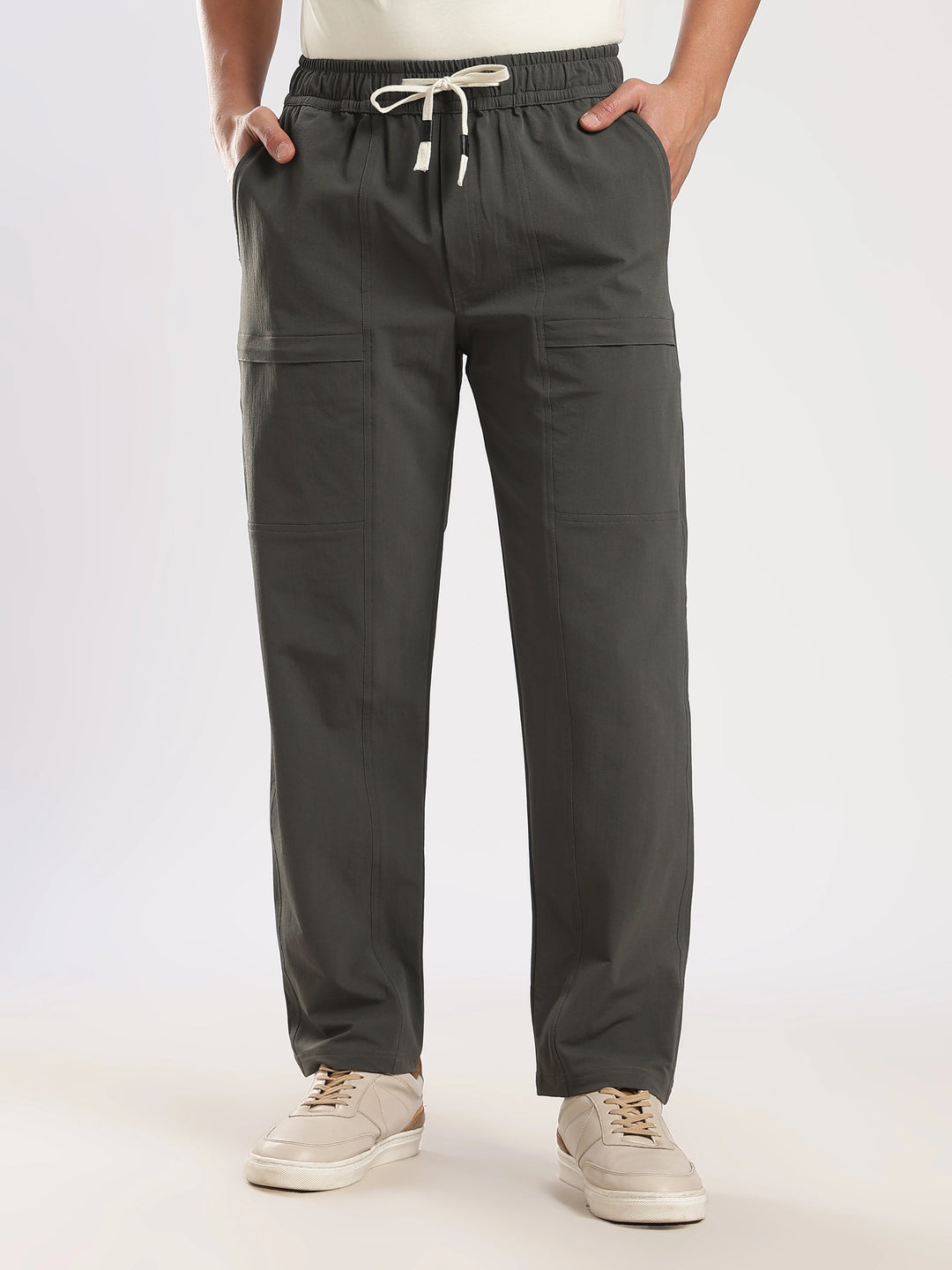 Olive Poly Relaxed Fit Travel Pant