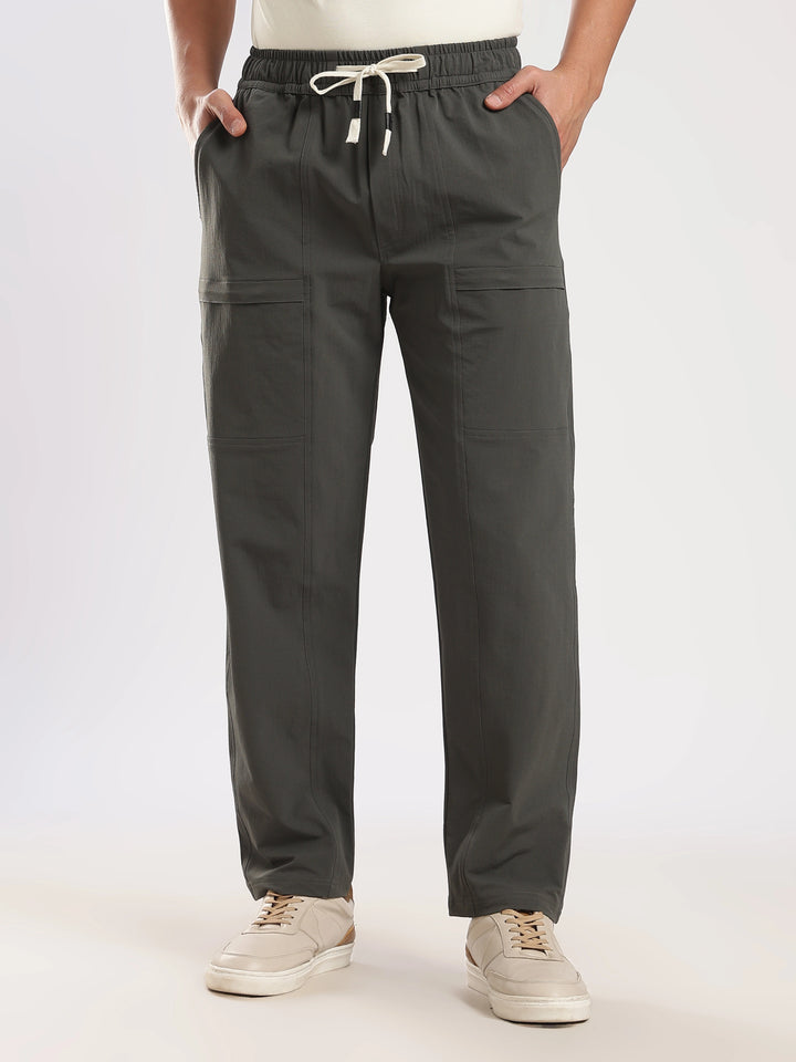 Olive Poly Relaxed Fit Travel Pant