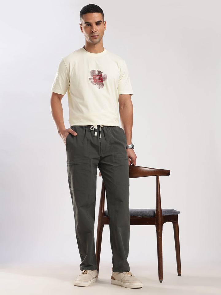 Olive Poly Relaxed Fit Travel Pant