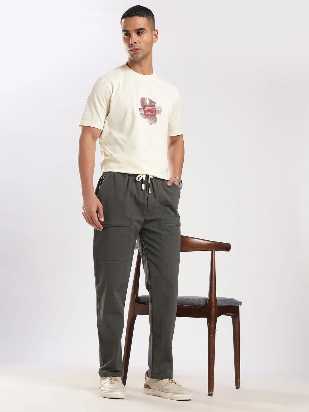Olive Poly Relaxed Fit Travel Pant