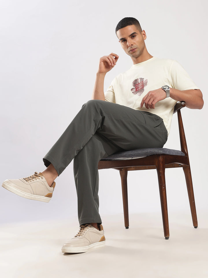 Olive Poly Relaxed Fit Travel Pant