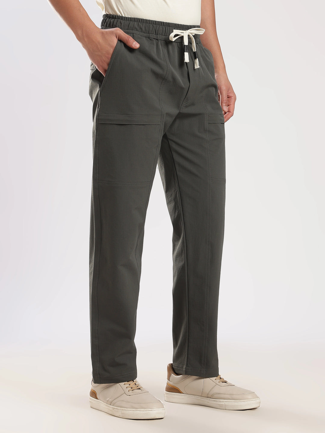 Olive Poly Relaxed Fit Travel Pant