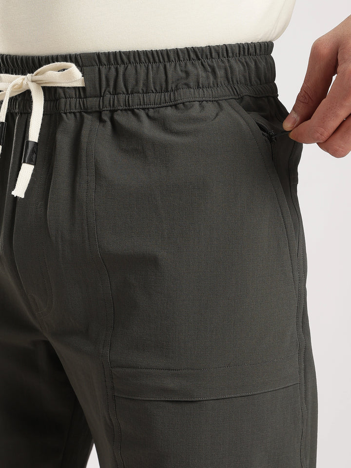 Olive Poly Relaxed Fit Travel Pant