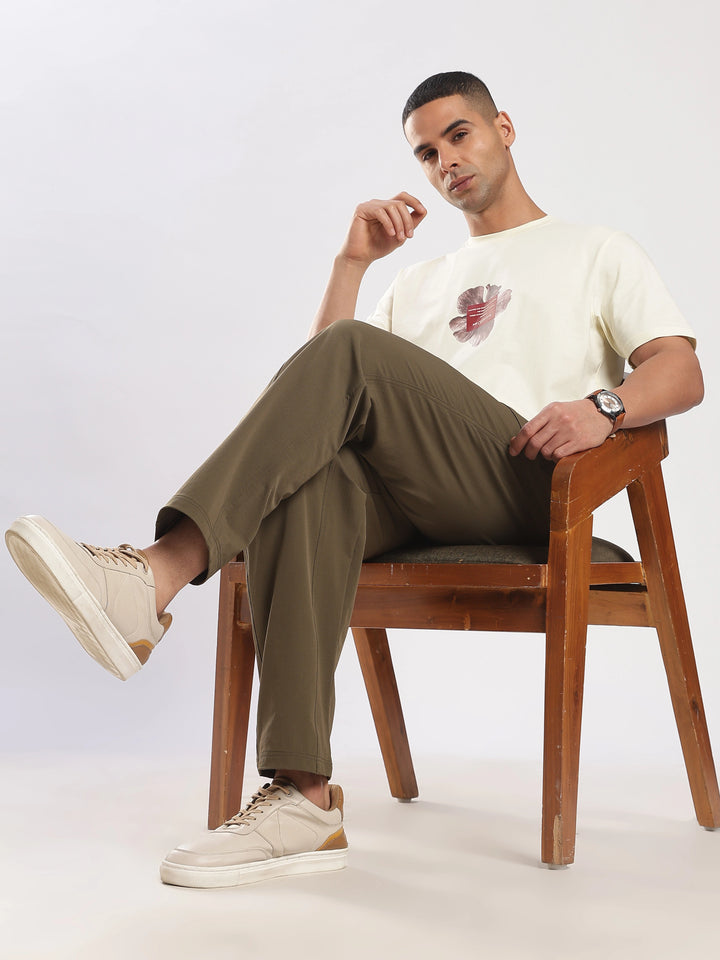 Khaki Relaxed Fit Travel Pant