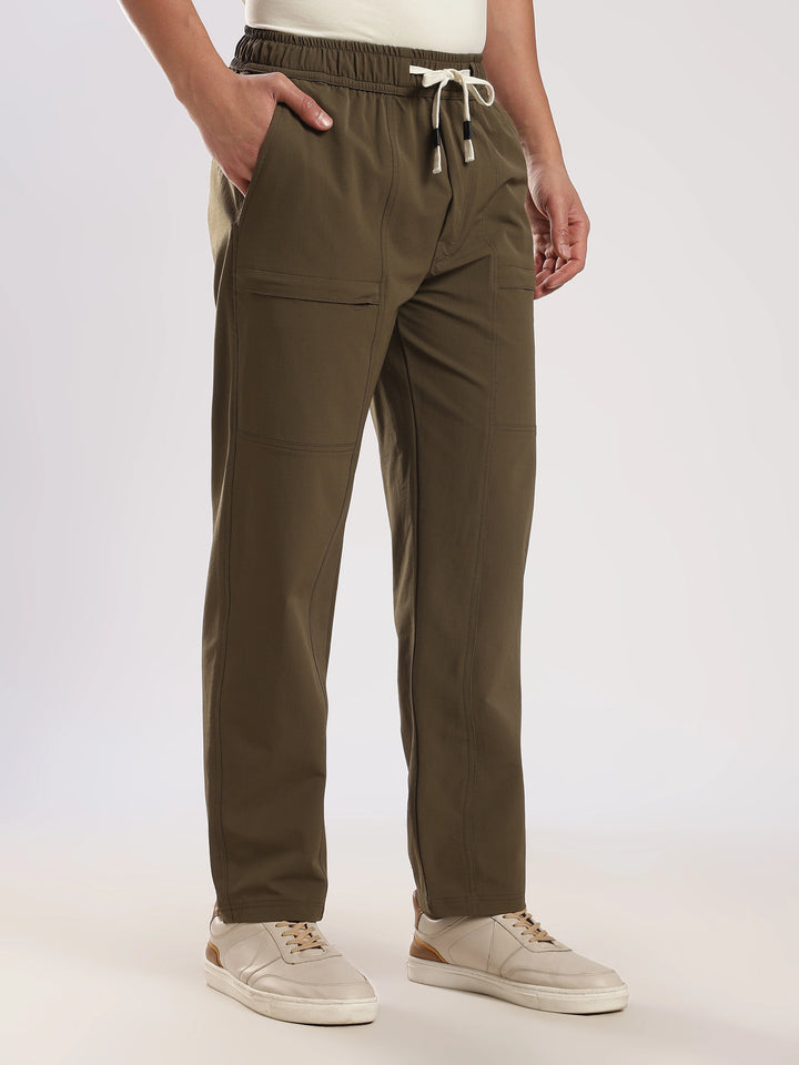 Khaki Relaxed Fit Travel Pant