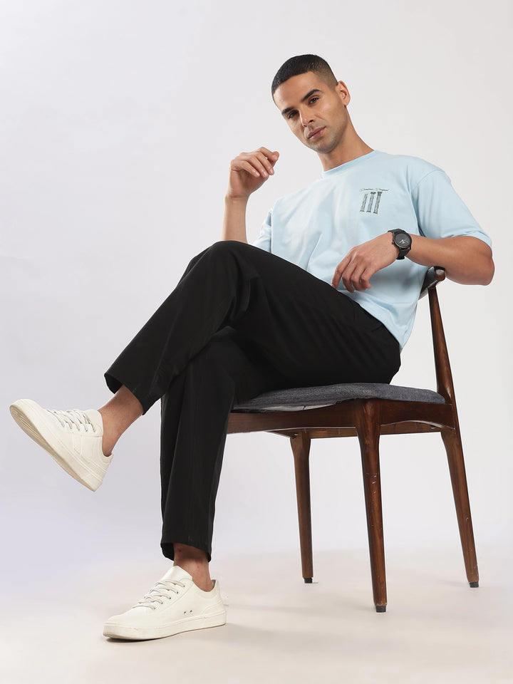 Black Poly Relaxed Fit Travel Pant