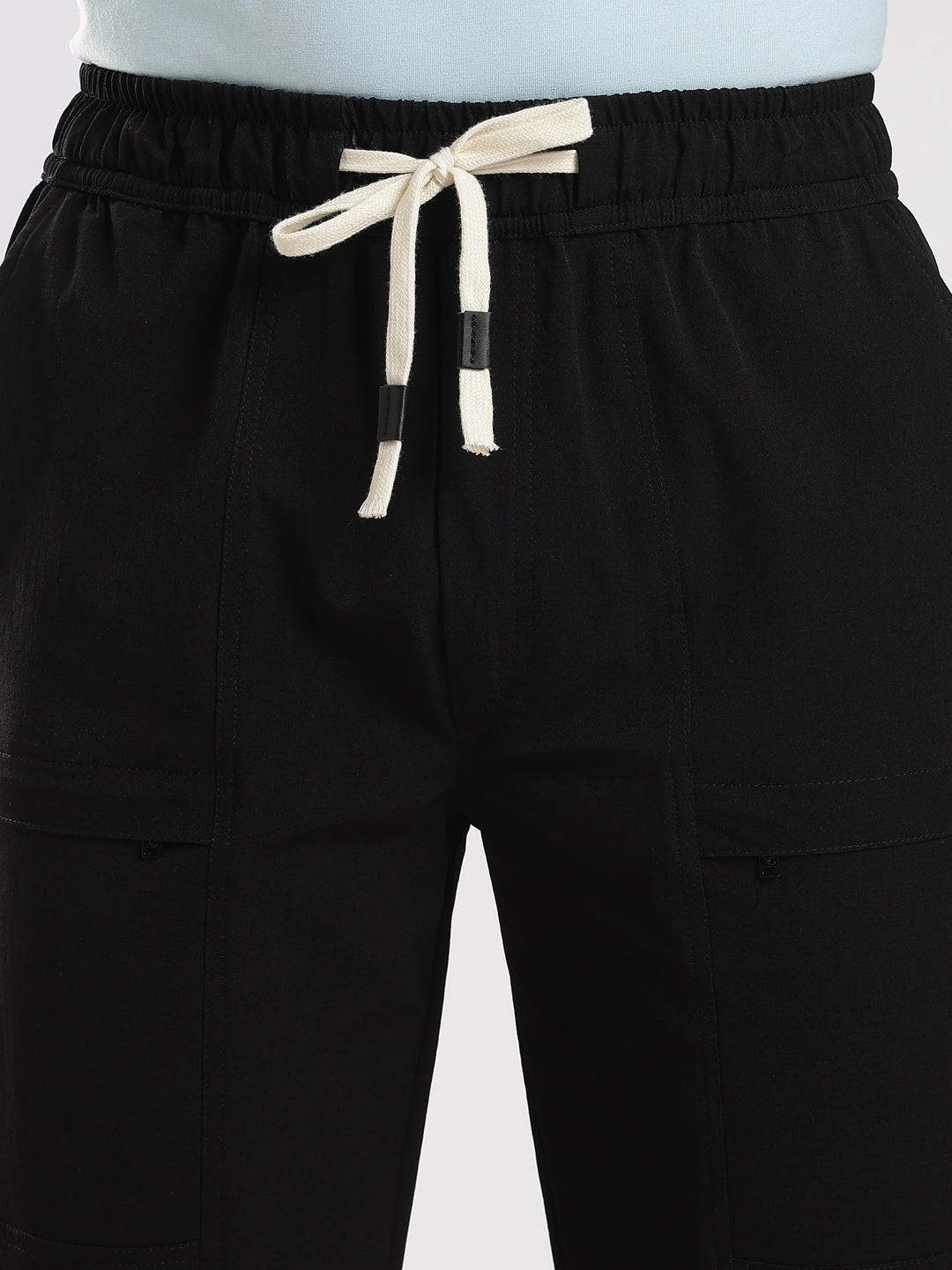 Black Poly Relaxed Fit Travel Pant