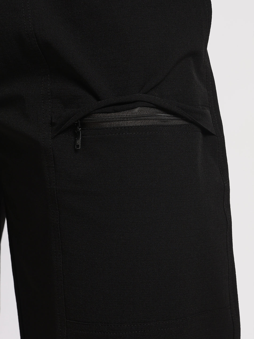 Black Poly Relaxed Fit Travel Pant
