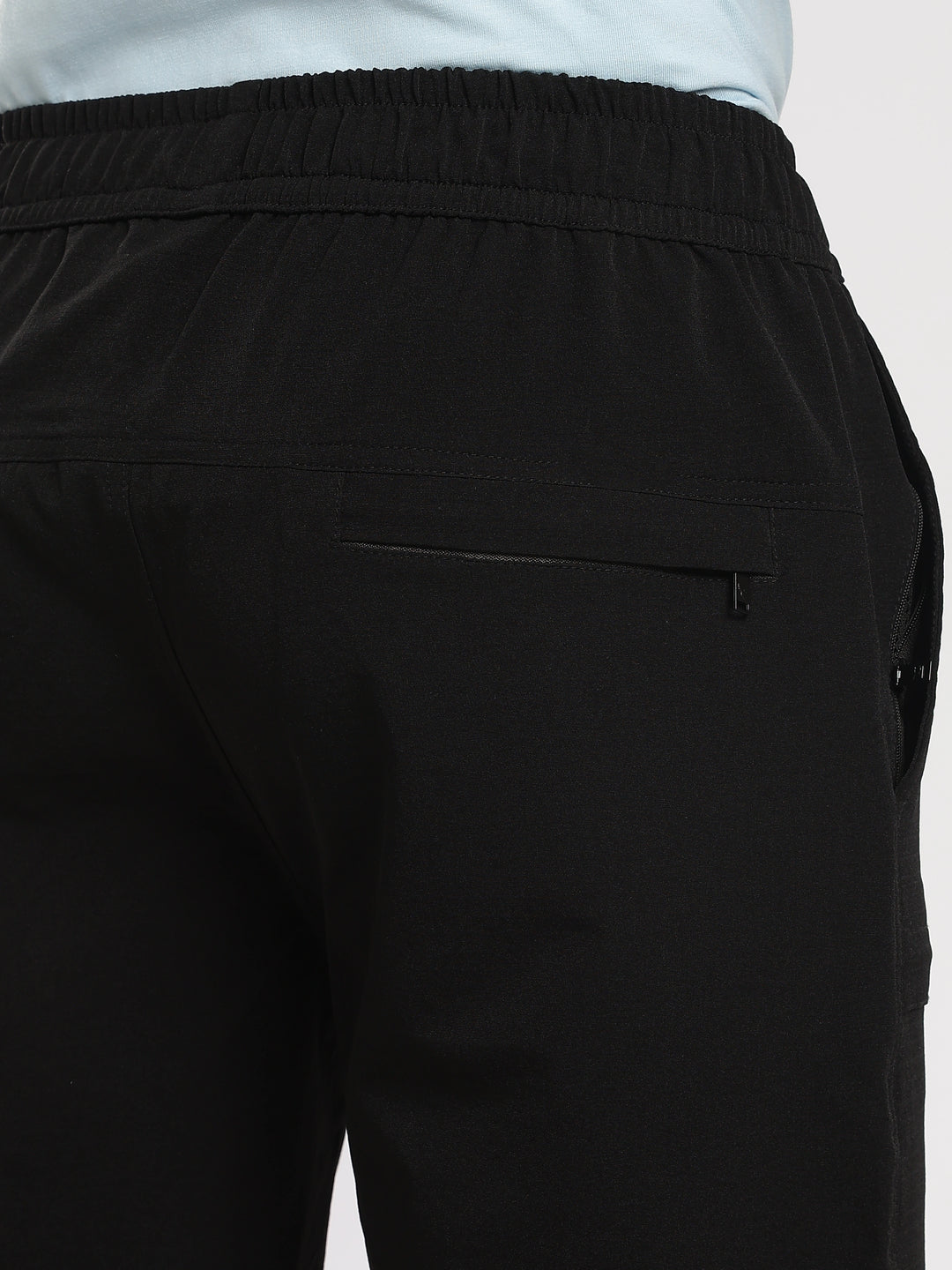 Black Poly Relaxed Fit Travel Pant