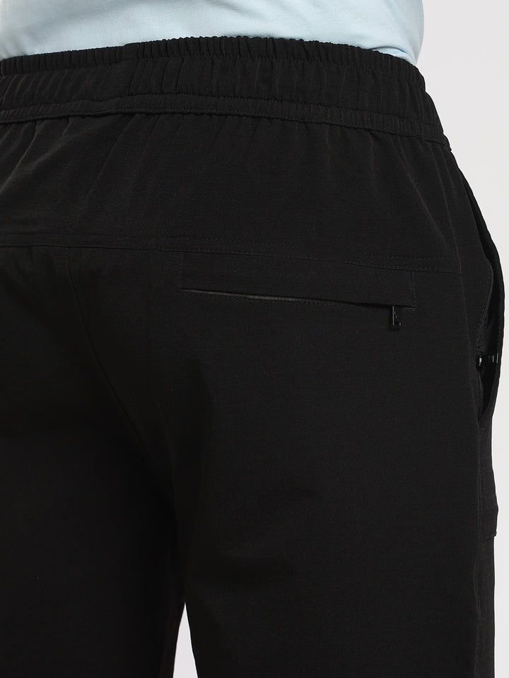 Black Poly Relaxed Fit Travel Pant