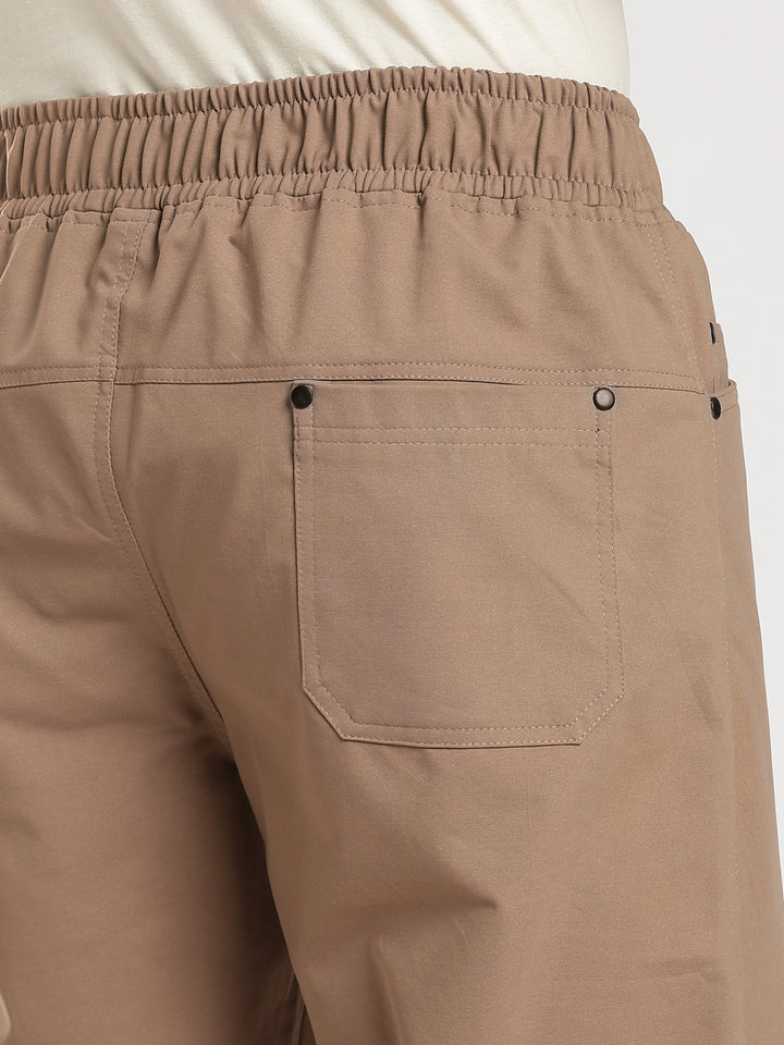 Khaki Poly Relaxed Fit Travel Pant