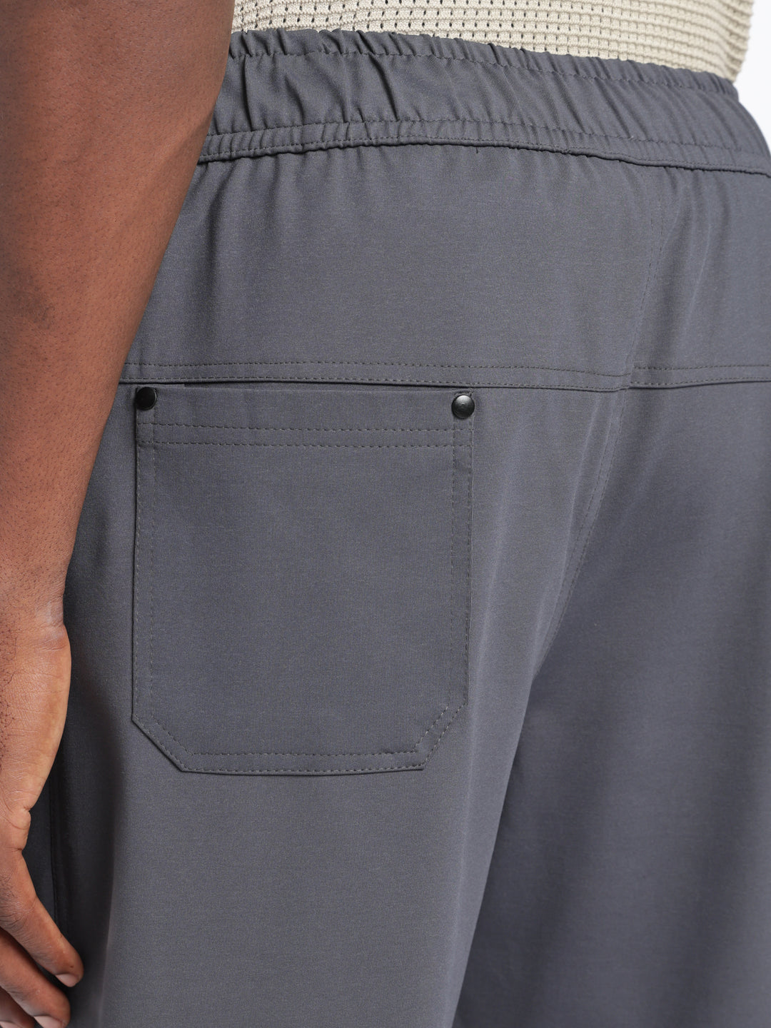 Dark Grey Poly Relaxed Fit Travel Pant