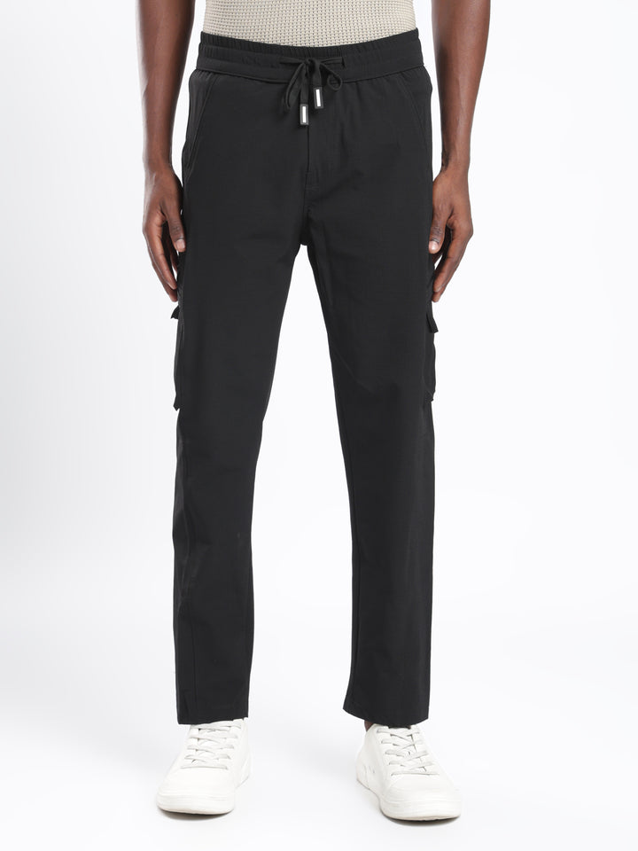 Black Nylon Relaxed Fit Travel Pant