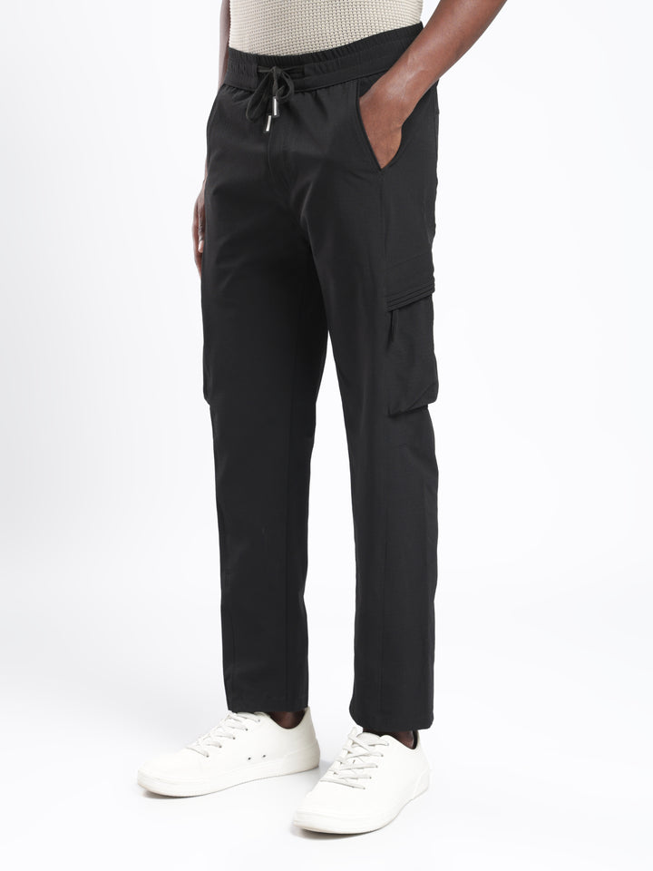 Black Nylon Relaxed Fit Travel Pant