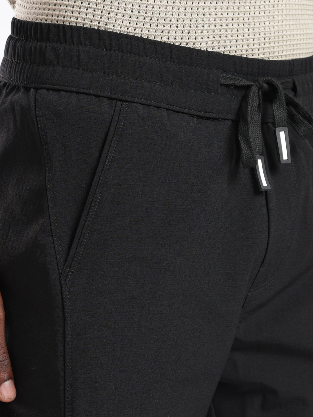 Black Nylon Relaxed Fit Travel Pant